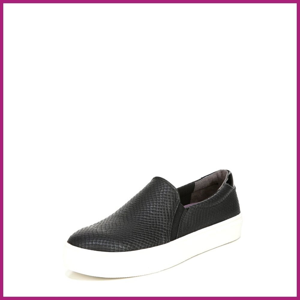 Faux Leather Slip On Fashion Sneaker with Platform Sole